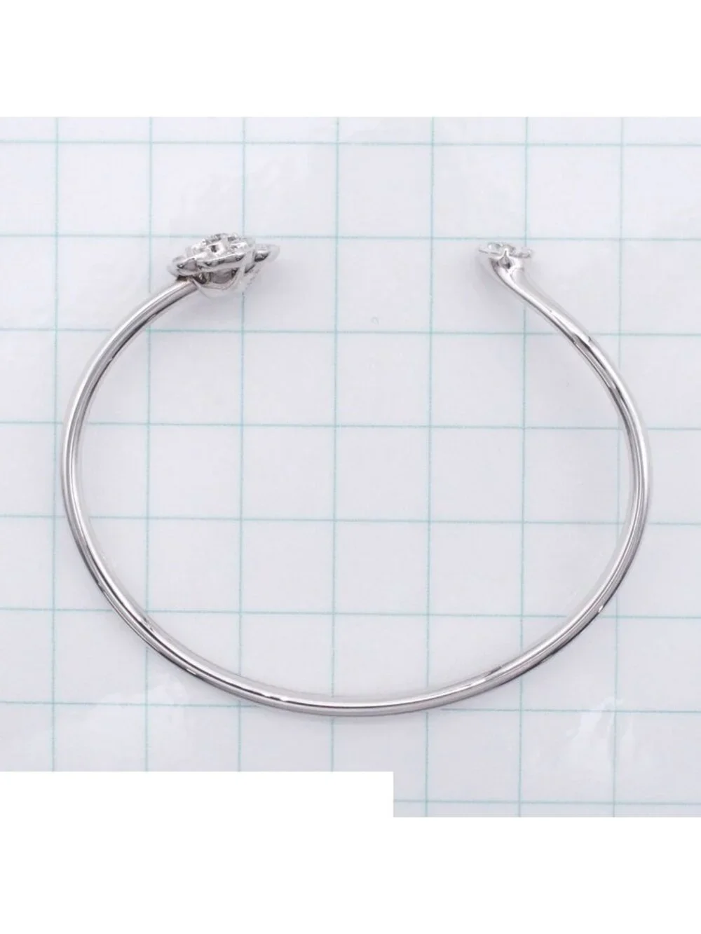 Chanel Camellia Collection Bracelet White Gold 18K Diamond S Bangle